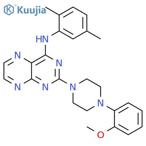 N-(2,5-dimethylphenyl)-2-4-(2-methoxyphenyl)piperazin-1-ylpteridin-4-amine structure