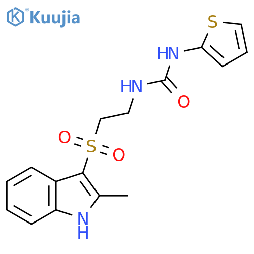 3-{2-(2-methyl-1H-indol-3-yl)sulfonylethyl}-1-(thiophen-2-yl)urea structure
