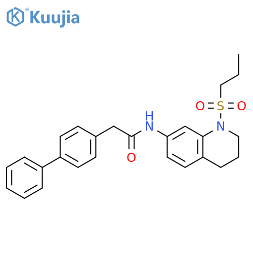 2-{1,1'-biphenyl-4-yl}-N-1-(propane-1-sulfonyl)-1,2,3,4-tetrahydroquinolin-7-ylacetamide structure