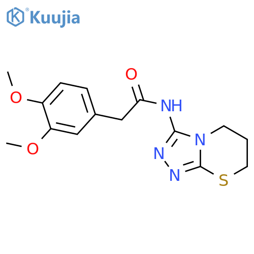 2-(3,4-dimethoxyphenyl)-N-{5H,6H,7H-1,2,4triazolo3,4-b1,3thiazin-3-yl}acetamide structure