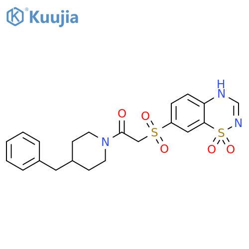 7-2-(4-benzylpiperidin-1-yl)-2-oxoethanesulfonyl-4H-1lambda6,2,4-benzothiadiazine-1,1-dione structure
