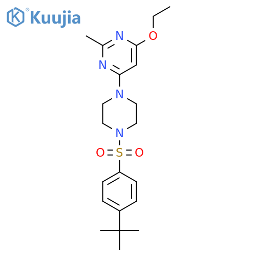4-4-(4-tert-butylbenzenesulfonyl)piperazin-1-yl-6-ethoxy-2-methylpyrimidine structure