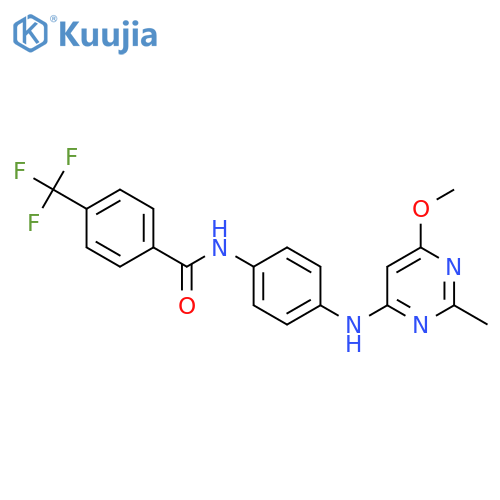 N-{4-(6-methoxy-2-methylpyrimidin-4-yl)aminophenyl}-4-(trifluoromethyl)benzamide structure