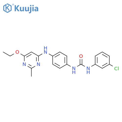 3-(3-chlorophenyl)-1-{4-(6-ethoxy-2-methylpyrimidin-4-yl)aminophenyl}urea structure