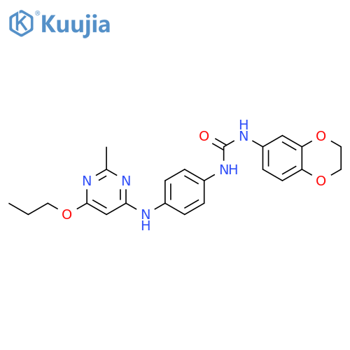 3-(2,3-dihydro-1,4-benzodioxin-6-yl)-1-{4-(2-methyl-6-propoxypyrimidin-4-yl)aminophenyl}urea structure