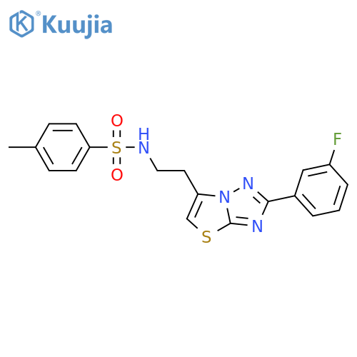 N-{2-2-(3-fluorophenyl)-1,2,4triazolo3,2-b1,3thiazol-6-ylethyl}-4-methylbenzene-1-sulfonamide structure