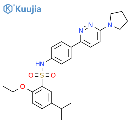 2-ethoxy-5-(propan-2-yl)-N-{4-6-(pyrrolidin-1-yl)pyridazin-3-ylphenyl}benzene-1-sulfonamide structure