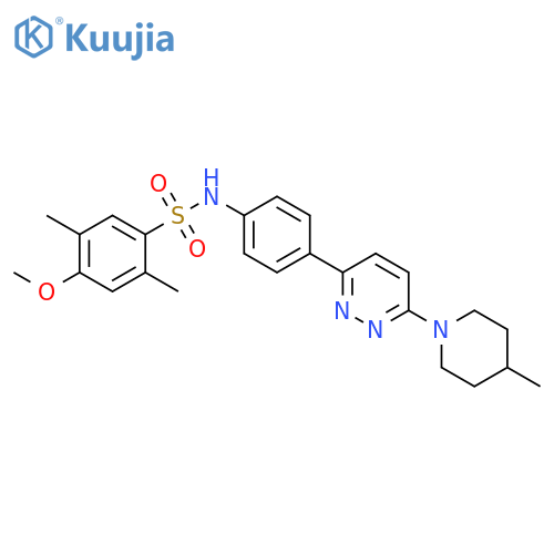 4-methoxy-2,5-dimethyl-N-{4-6-(4-methylpiperidin-1-yl)pyridazin-3-ylphenyl}benzene-1-sulfonamide structure