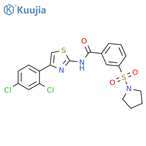 N-4-(2,4-dichlorophenyl)-1,3-thiazol-2-yl-3-(pyrrolidine-1-sulfonyl)benzamide structure