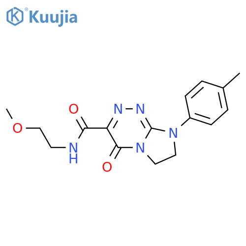 N-(2-methoxyethyl)-8-(4-methylphenyl)-4-oxo-4H,6H,7H,8H-imidazo2,1-c1,2,4triazine-3-carboxamide structure
