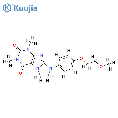 8-4-(2-methoxyethoxy)phenyl-1,3-dimethyl-1H,2H,3H,4H,6H,7H,8H-imidazo1,2-gpurine-2,4-dione structure