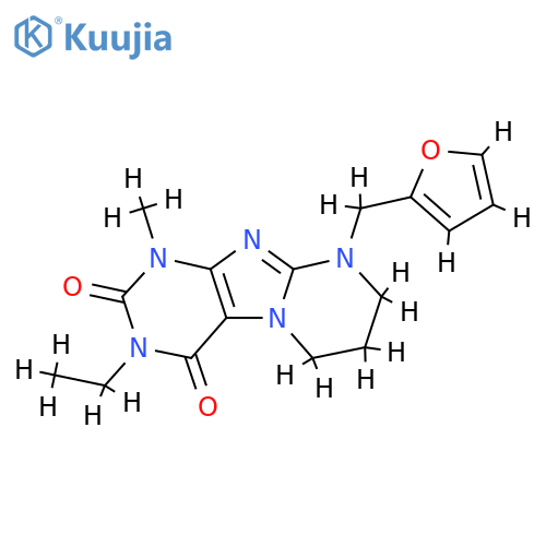 3-ethyl-9-(furan-2-yl)methyl-1-methyl-1H,2H,3H,4H,6H,7H,8H,9H-pyrimido1,2-gpurine-2,4-dione structure