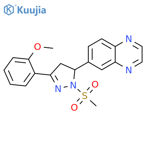 6-1-methanesulfonyl-3-(2-methoxyphenyl)-4,5-dihydro-1H-pyrazol-5-ylquinoxaline structure