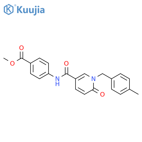 methyl 4-{1-(4-methylphenyl)methyl-6-oxo-1,6-dihydropyridine-3-amido}benzoate structure