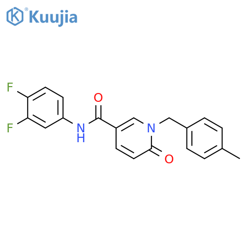 N-(3,4-difluorophenyl)-1-(4-methylphenyl)methyl-6-oxo-1,6-dihydropyridine-3-carboxamide structure
