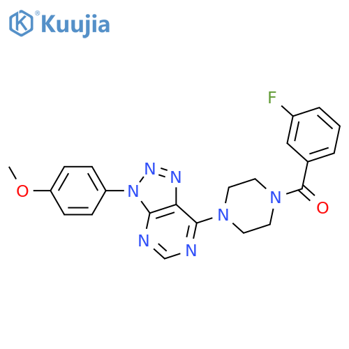 1-(3-fluorobenzoyl)-4-3-(4-methoxyphenyl)-3H-1,2,3triazolo4,5-dpyrimidin-7-ylpiperazine structure