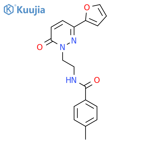 N-{2-3-(furan-2-yl)-6-oxo-1,6-dihydropyridazin-1-ylethyl}-4-methylbenzamide structure
