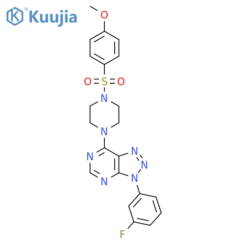 1-3-(3-fluorophenyl)-3H-1,2,3triazolo4,5-dpyrimidin-7-yl-4-(4-methoxybenzenesulfonyl)piperazine structure