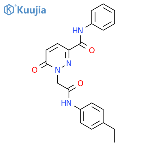 1-{(4-ethylphenyl)carbamoylmethyl}-6-oxo-N-phenyl-1,6-dihydropyridazine-3-carboxamide structure
