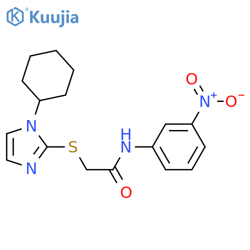 2-(1-cyclohexyl-1H-imidazol-2-yl)sulfanyl-N-(3-nitrophenyl)acetamide structure