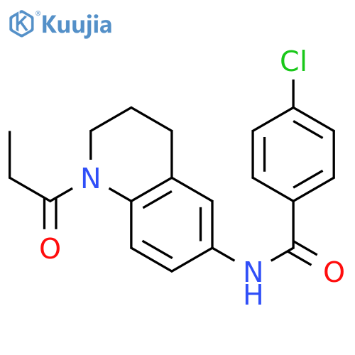 4-chloro-N-(1-propanoyl-3,4-dihydro-2H-quinolin-6-yl)benzamide structure