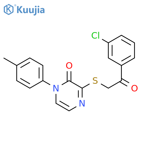3-{2-(3-chlorophenyl)-2-oxoethylsulfanyl}-1-(4-methylphenyl)-1,2-dihydropyrazin-2-one structure