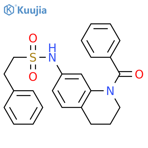 N-(1-benzoyl-1,2,3,4-tetrahydroquinolin-7-yl)-2-phenylethane-1-sulfonamide structure