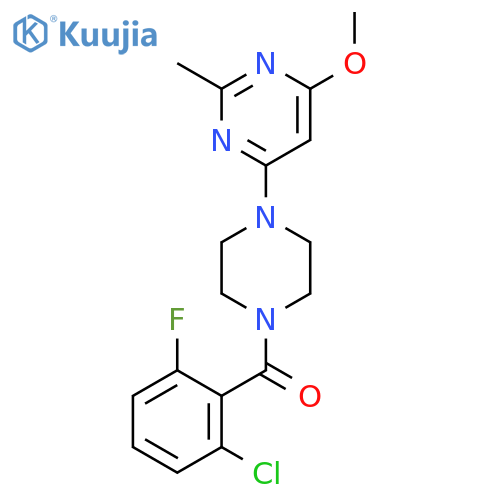 4-4-(2-chloro-6-fluorobenzoyl)piperazin-1-yl-6-methoxy-2-methylpyrimidine structure