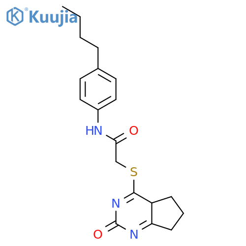N-(4-butylphenyl)-2-({2-oxo-1H,2H,5H,6H,7H-cyclopentadpyrimidin-4-yl}sulfanyl)acetamide structure