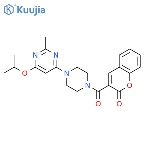 3-{4-2-methyl-6-(propan-2-yloxy)pyrimidin-4-ylpiperazine-1-carbonyl}-2H-chromen-2-one structure