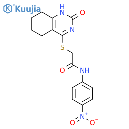 N-(4-nitrophenyl)-2-(2-oxo-1,2,5,6,7,8-hexahydroquinazolin-4-yl)sulfanylacetamide structure
