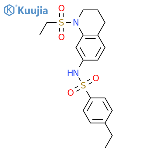 N-1-(ethanesulfonyl)-1,2,3,4-tetrahydroquinolin-7-yl-4-ethylbenzene-1-sulfonamide structure
