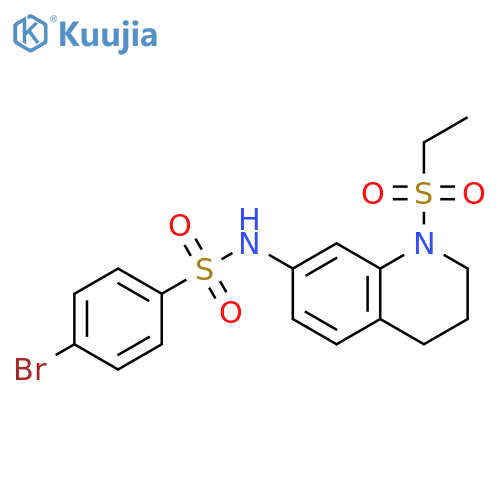 4-bromo-N-1-(ethanesulfonyl)-1,2,3,4-tetrahydroquinolin-7-ylbenzene-1-sulfonamide structure