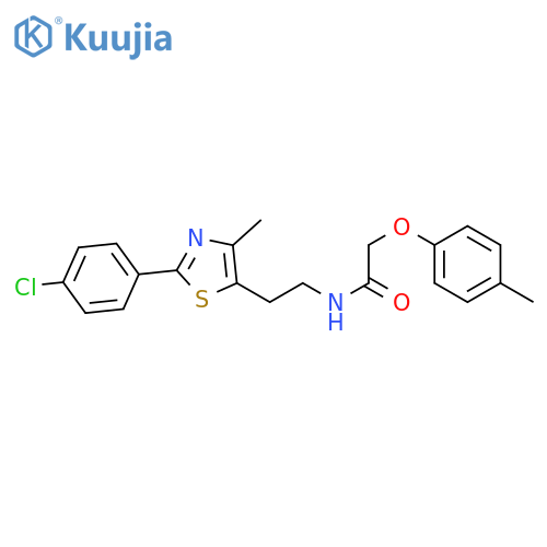 N-{2-2-(4-chlorophenyl)-4-methyl-1,3-thiazol-5-ylethyl}-2-(4-methylphenoxy)acetamide structure