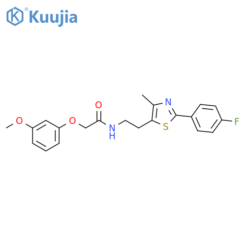 N-{2-2-(4-fluorophenyl)-4-methyl-1,3-thiazol-5-ylethyl}-2-(3-methoxyphenoxy)acetamide structure