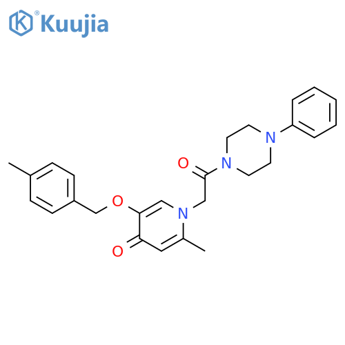 2-methyl-5-(4-methylphenyl)methoxy-1-2-oxo-2-(4-phenylpiperazin-1-yl)ethyl-1,4-dihydropyridin-4-one structure