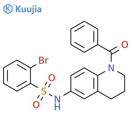 N-(1-benzoyl-1,2,3,4-tetrahydroquinolin-6-yl)-2-bromobenzene-1-sulfonamide structure