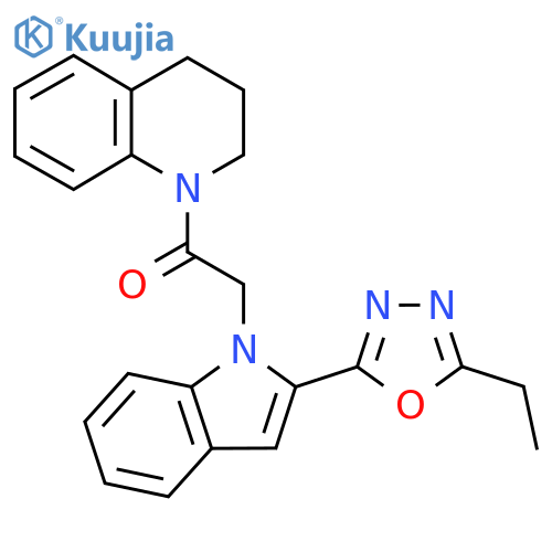 2-2-(5-ethyl-1,3,4-oxadiazol-2-yl)-1H-indol-1-yl-1-(1,2,3,4-tetrahydroquinolin-1-yl)ethan-1-one structure