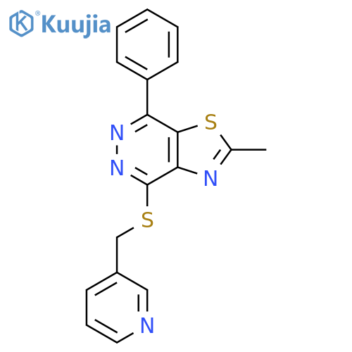 3-({2-methyl-7-phenyl-1,3thiazolo4,5-dpyridazin-4-yl}sulfanyl)methylpyridine structure