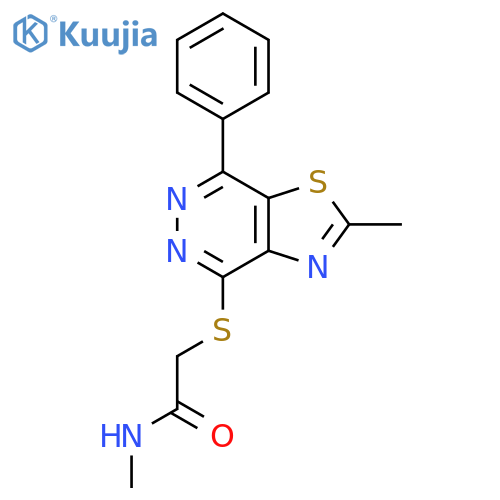 N-methyl-2-({2-methyl-7-phenyl-1,3thiazolo4,5-dpyridazin-4-yl}sulfanyl)acetamide structure