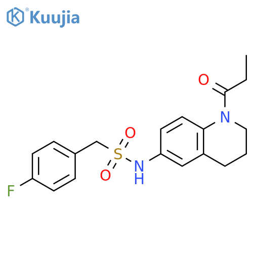 1-(4-fluorophenyl)-N-(1-propanoyl-1,2,3,4-tetrahydroquinolin-6-yl)methanesulfonamide structure