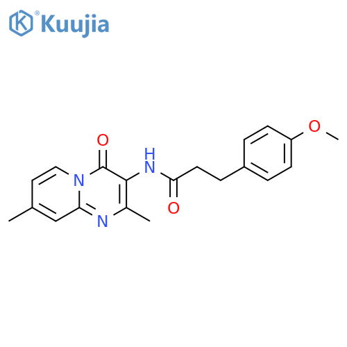N-{2,8-dimethyl-4-oxo-4H-pyrido1,2-apyrimidin-3-yl}-3-(4-methoxyphenyl)propanamide structure