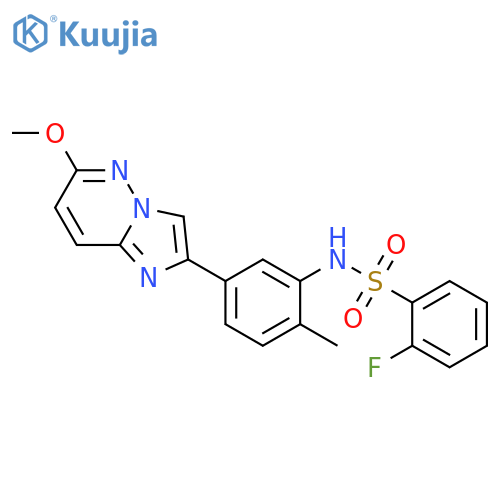 2-fluoro-N-(5-{6-methoxyimidazo1,2-bpyridazin-2-yl}-2-methylphenyl)benzene-1-sulfonamide structure
