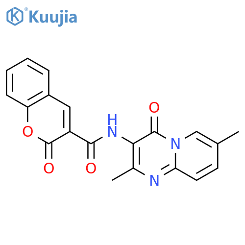 N-{2,7-dimethyl-4-oxo-4H-pyrido1,2-apyrimidin-3-yl}-2-oxo-2H-chromene-3-carboxamide structure