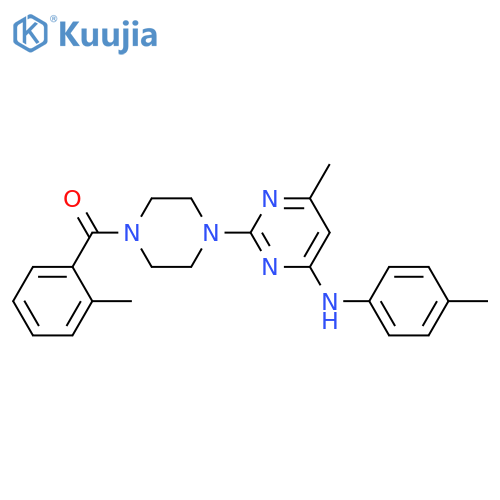 6-methyl-2-4-(2-methylbenzoyl)piperazin-1-yl-N-(4-methylphenyl)pyrimidin-4-amine structure