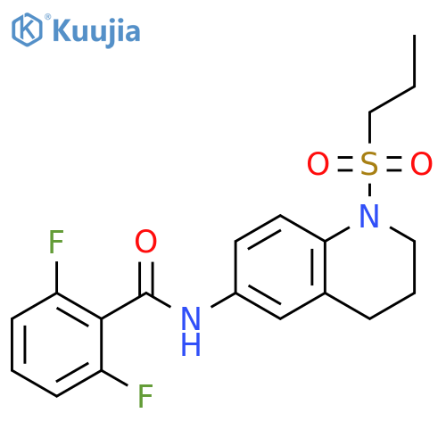 2,6-difluoro-N-1-(propane-1-sulfonyl)-1,2,3,4-tetrahydroquinolin-6-ylbenzamide structure