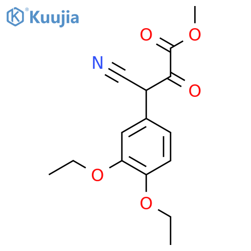 3-Cyano-3-(3,4-diethoxyphenyl)-2-oxo-propionic acid methyl ester structure