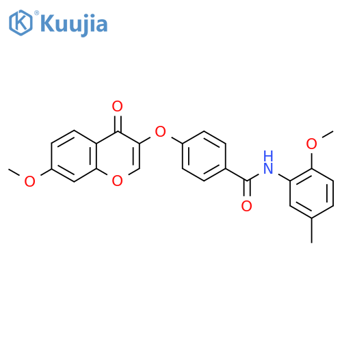 4-(7-methoxy-4-oxo-4H-chromen-3-yl)oxy-N-(2-methoxy-5-methylphenyl)benzamide structure