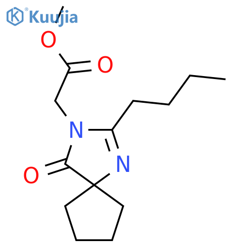 (2-Butyl-4-oxo-1,3-diaza-spiro4.4non-1-en-3-yl)-acetic acid methyl ester structure