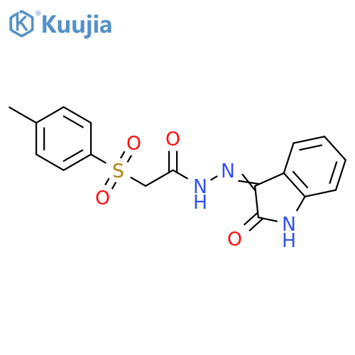 2-(4-methylbenzenesulfonyl)-N'-(2-oxo-2,3-dihydro-1H-indol-3-ylidene)acetohydrazide structure